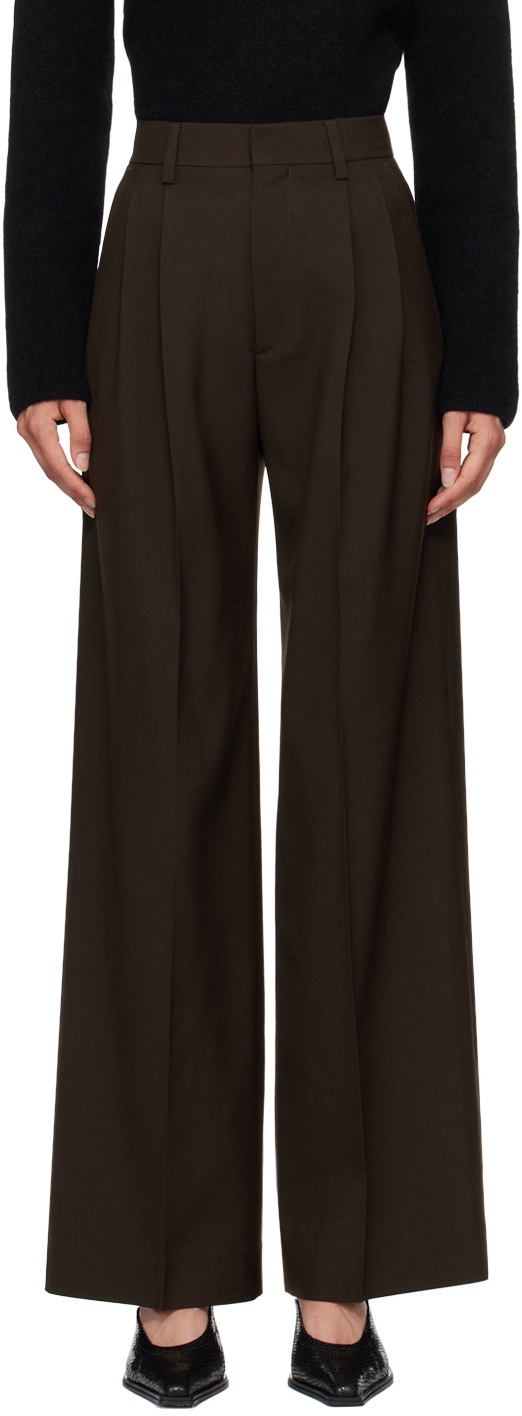 Filippa K Brown Darcey Wool Trousers Filippa K