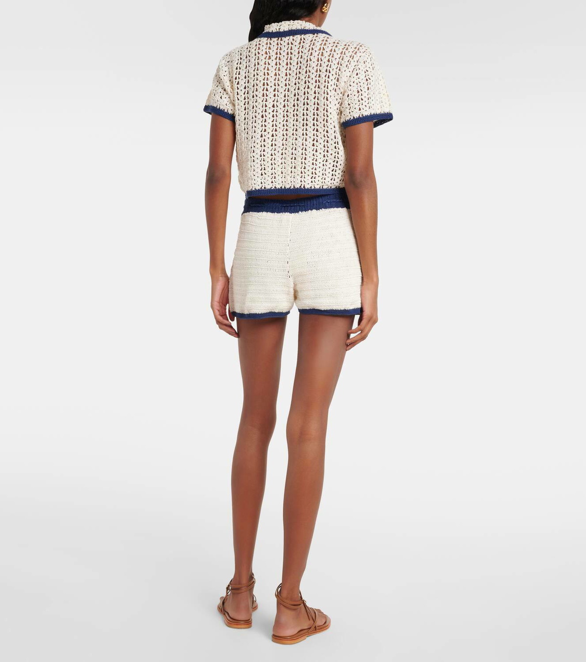 Anna Kosturova Seaside crochet cotton shorts