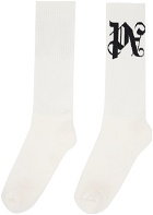 Palm Angels Off-White Monogram Socks