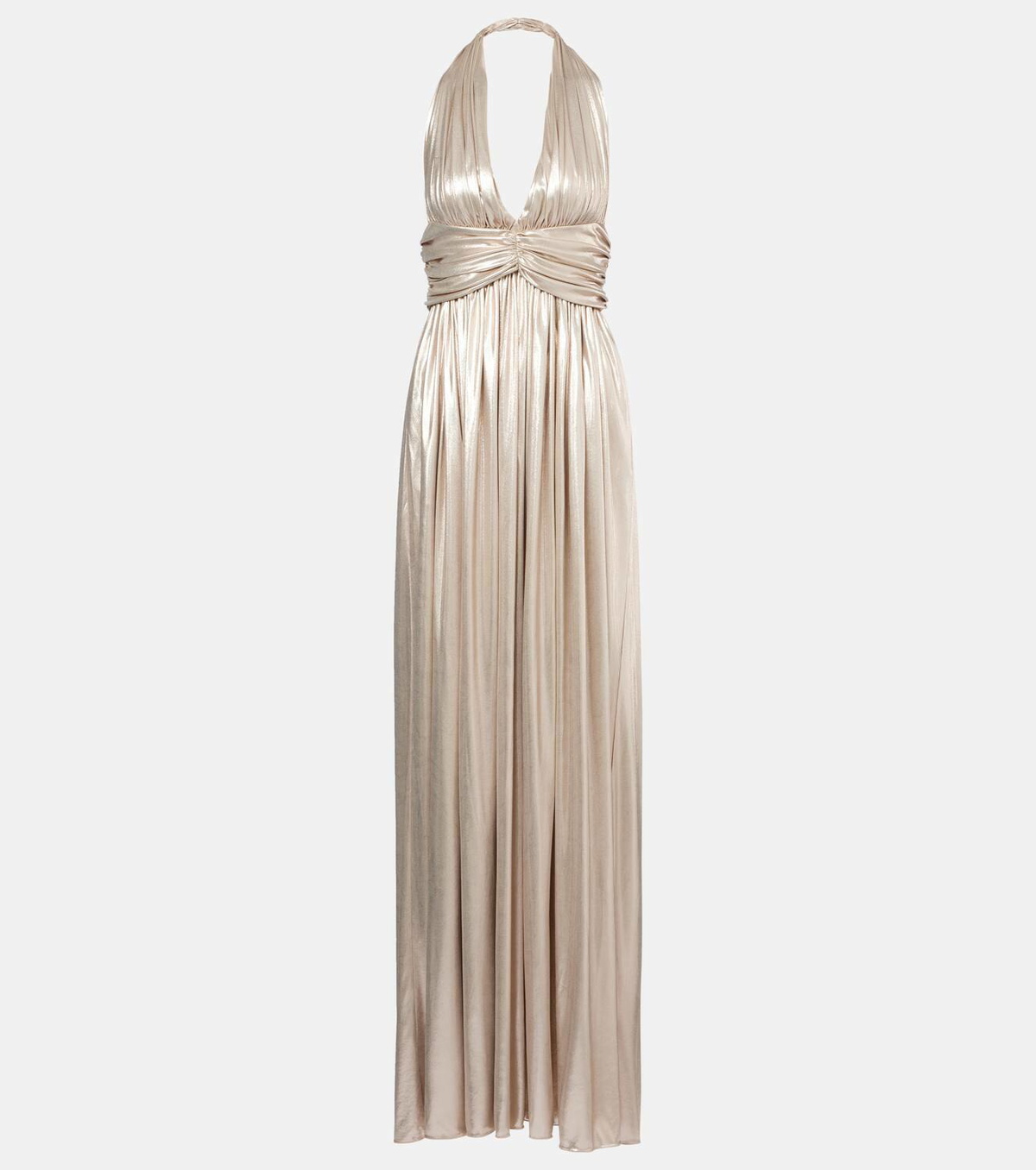 Giambattista Valli Halterneck open-back lamé jersey gown