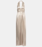 Giambattista Valli Halterneck open-back lamé jersey gown