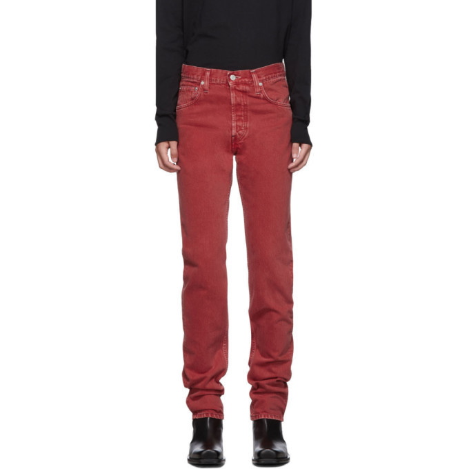 Photo: Helmut Lang Red Masc Hi Straight Jeans