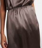 Magda Butrym Lace-trimmed silk satin slip skirt
