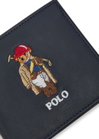 Polo Ralph Lauren Polo Bear Embroidered Leather Wallet - Navy - One Size