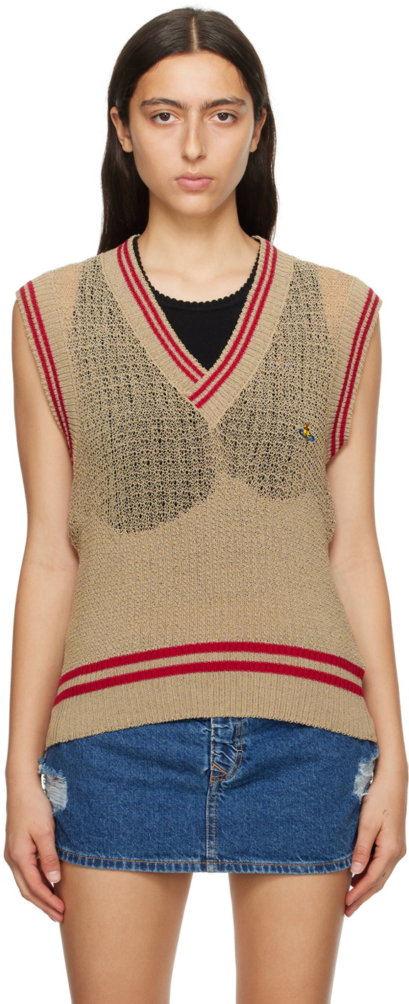 Vivienne Westwood Taupe Distressed Vest Vivienne Westwood