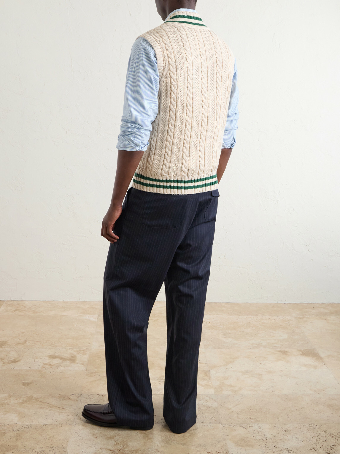 Drake's - Cricket Knitted Cotton and Cashmere-Blend Vest - Neutrals