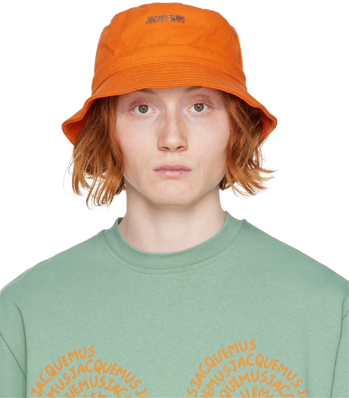Photo: Jacquemus Orange Le Raphia 'Le Bob Gadjo' Bucket Hat