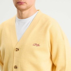 Drôle de Monsieur Men's Logo Cardigan in Light Yellow