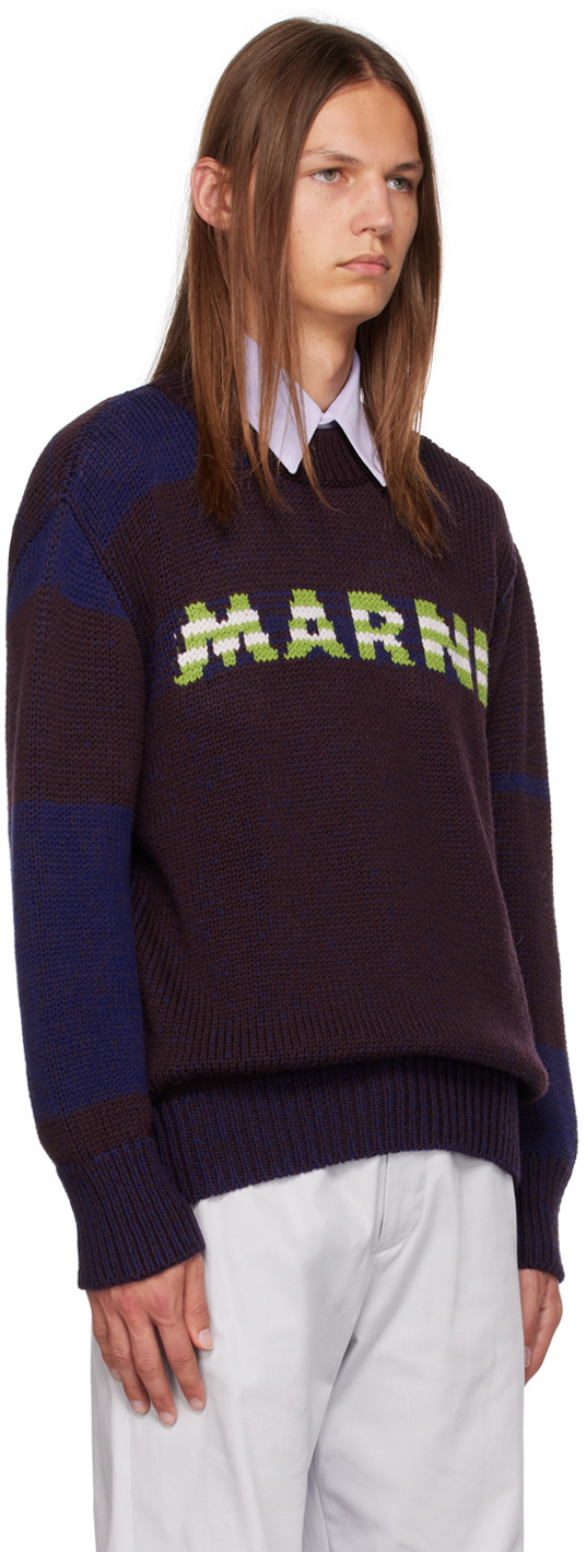Marni Brown & Blue Striped Sweater