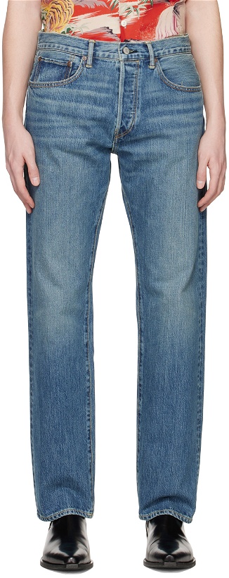 Photo: Re/Done Blue 50s Straight Jeans