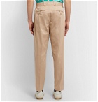 Dolce & Gabbana - Tapered Pleated Cotton-Blend Twill Chinos - Neutrals