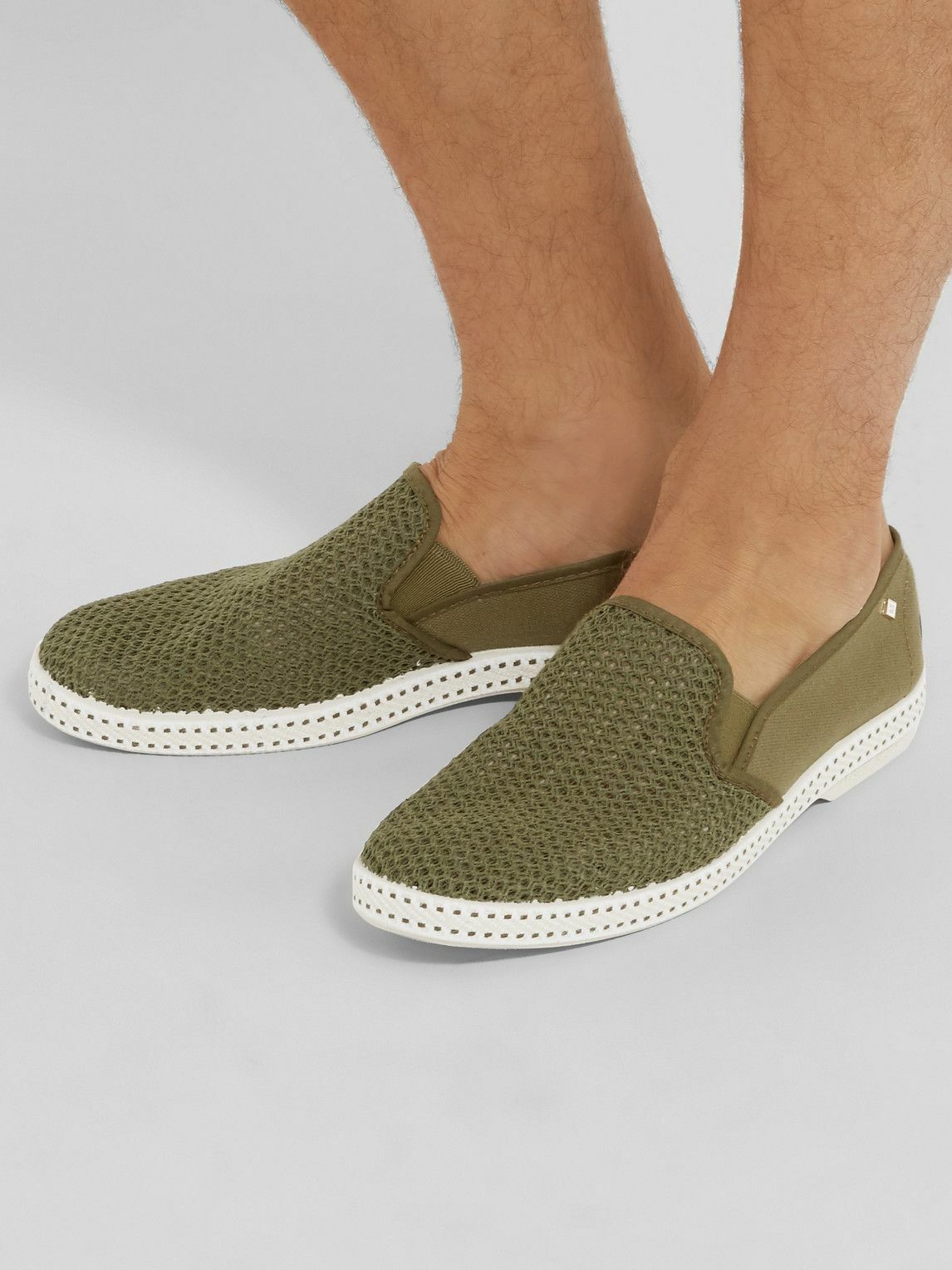 RIVIERAS - Cotton-Mesh and Canvas Espadrilles - Green