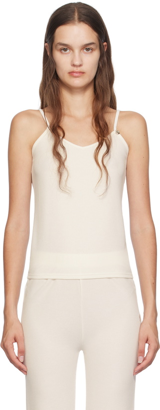 Photo: BOSS Off-White Embroidered-Logo Tank Top