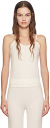 BOSS Off-White Embroidered-Logo Tank Top