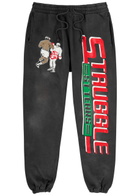 Saint Mxxxxxx Denim Tears Struggle Printed Cotton Sweatpants Black