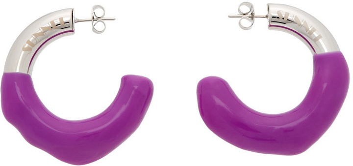 Photo: Sunnei Silver & Purple Rubberized Earrings