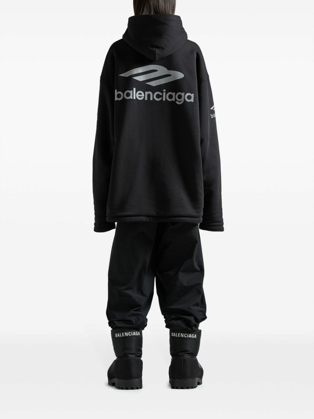 パーカー・フーディ [Balenciaga] 3B Sports Icon cotton fleece hoodie - Black 3B Sports Icon cotton fleece hoodie in black - Balenciaga