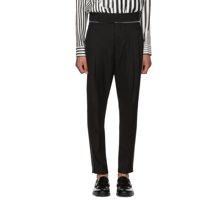 Haider Ackermann Black Wool Classic High-Waisted Trousers 
