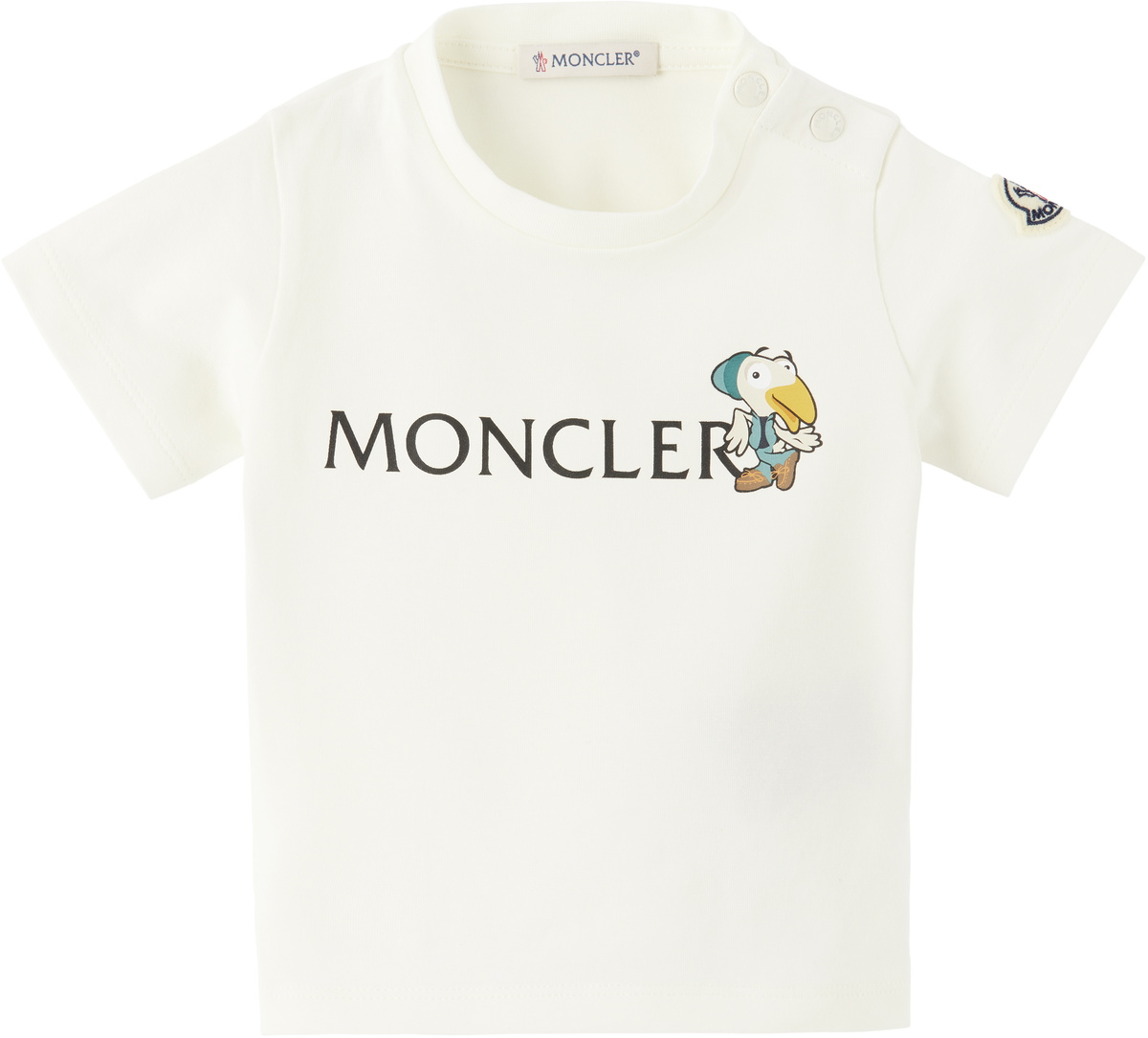 Moncler Enfant Baby White Duck Logo T-shirt Moncler Enfant