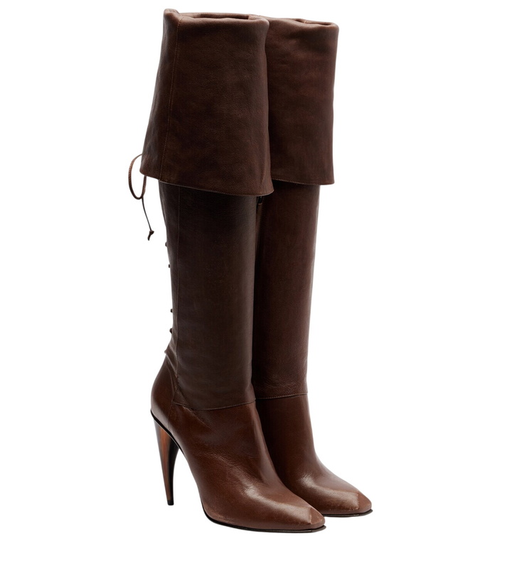 Photo: McQueen Lace-up leather knee-high boots