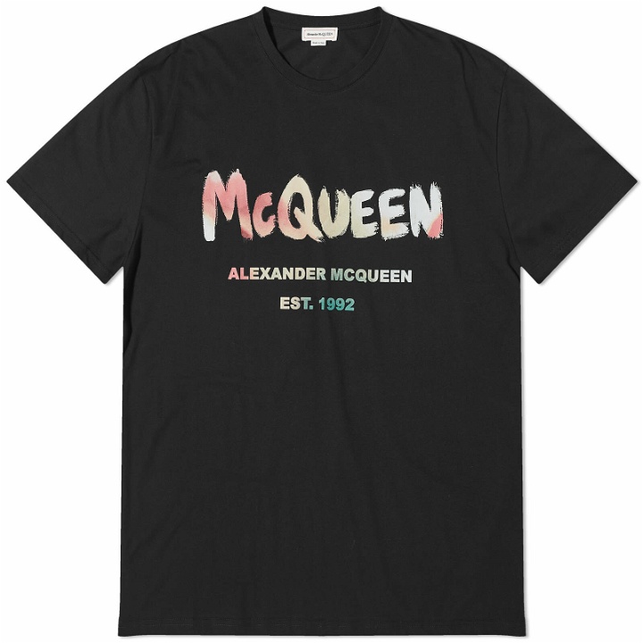 Photo: Alexander McQueen Men's Solarized Graffiti Logo T-Shirt in Black