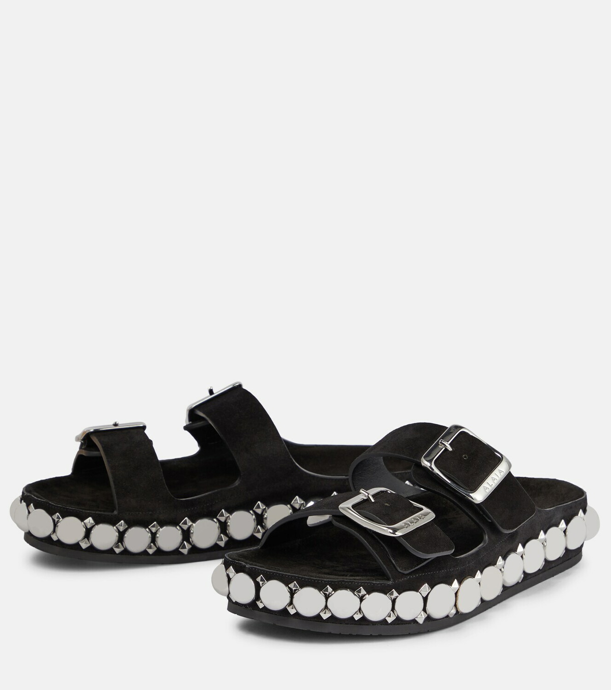 Alaïa Bombe embellished suede slides