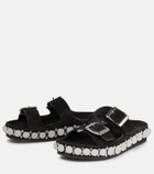 Alaïa Bombe embellished suede slides