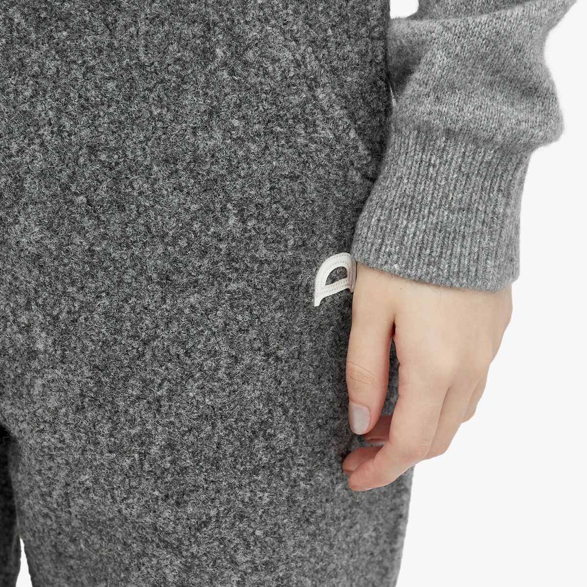 DUNST Women's Unisex Boucle Jogger Pants in Melange Grey