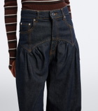 Ganni Gathered barrel-leg jeans