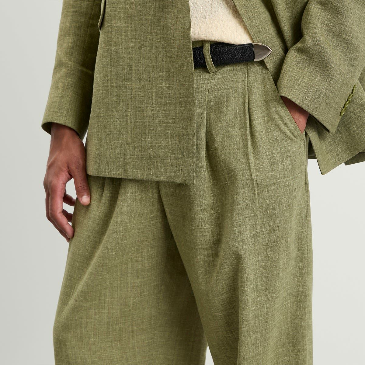 END. x Ronning Men's Pleated Pant in Green