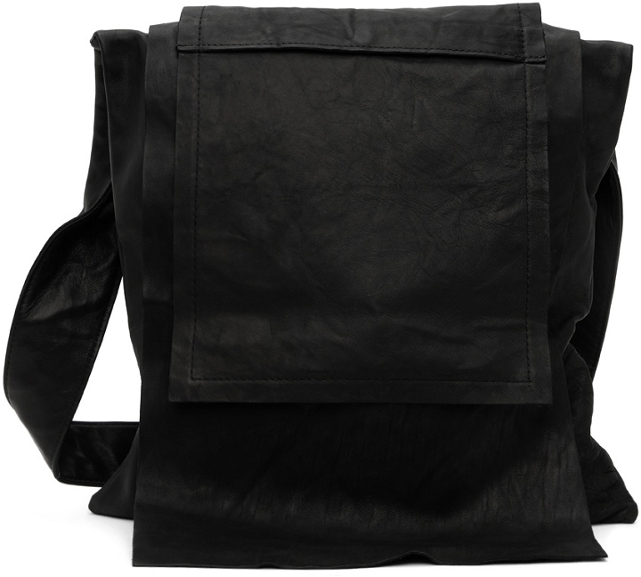 Photo: Yohji Yamamoto Black Paneled Messenger Bag