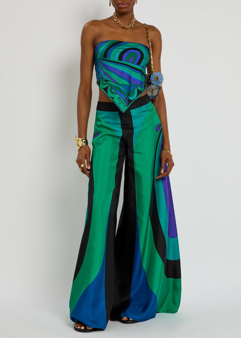 Pucci Maddalena Printed Silk-twill Trousers Multi Print