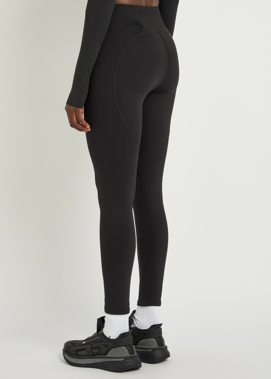 Adidas X Stella Mccartney 7/8 Stretch-jersey Cropped Leggings Black