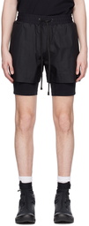 Templa Black Layered Track Shorts