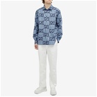 Gucci Men's Jumbo GG Check Shirt in Azure/Blue