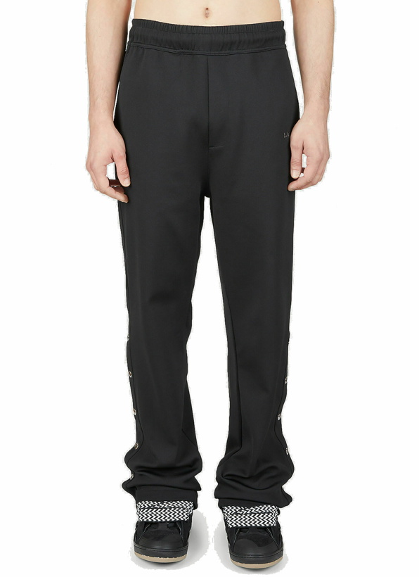 Photo: Lanvin - Embroidered Logo Track Pants in Black