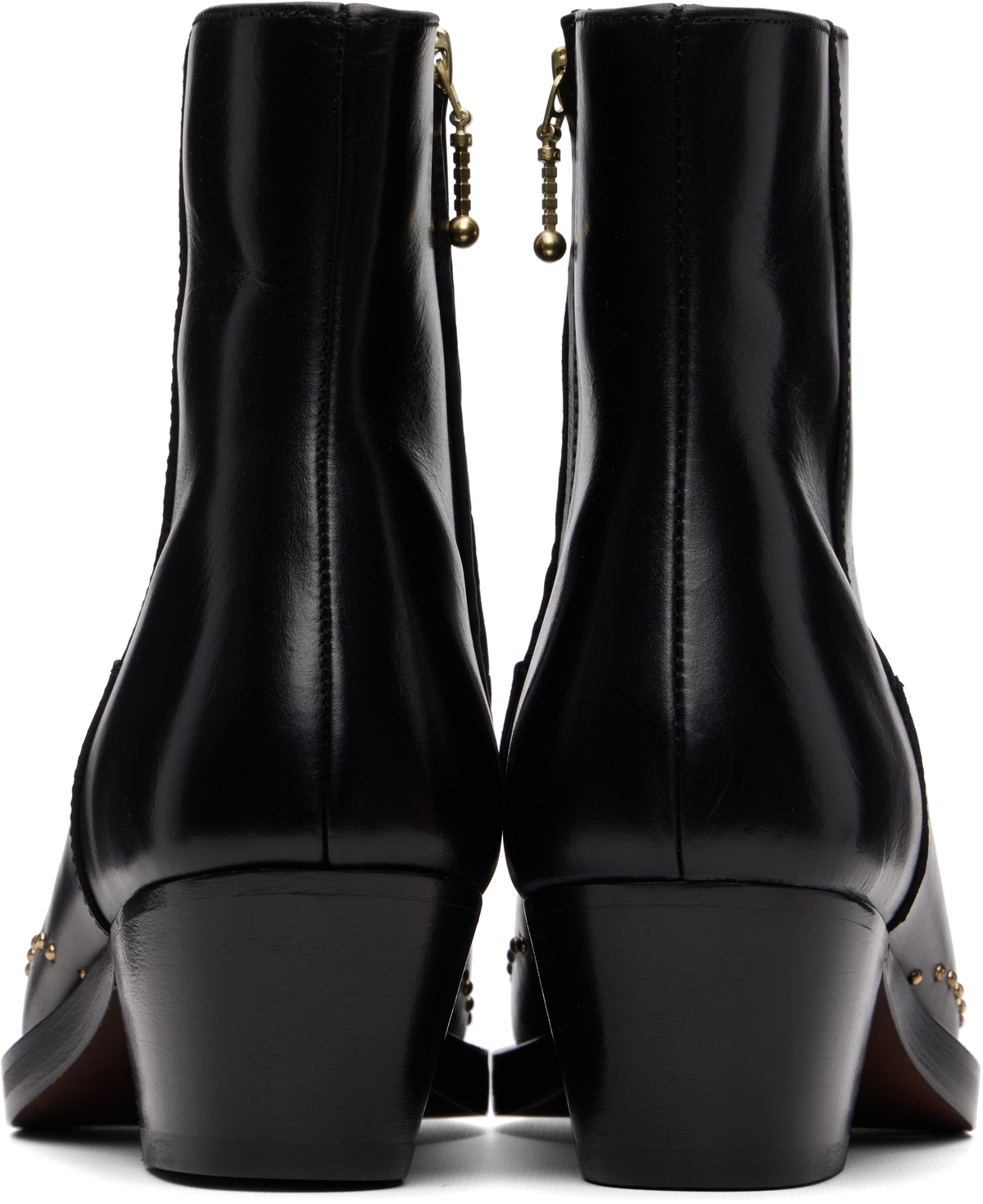 Ernest W. Baker Black Studded Western Boots