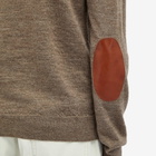 Maison Margiela Men's Elbow Patch Crew Neck Jumper in Walnut