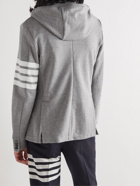 Thom Browne - Striped Cotton-Jersey Hooded Jacket - Gray