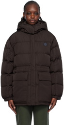 Maison Kitsuné Brown Hooded Down Jacket