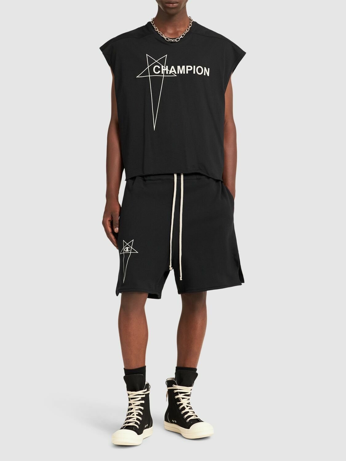 RICK OWENS Champion Micro Tatlin Cotton Tank Top Rick Owens