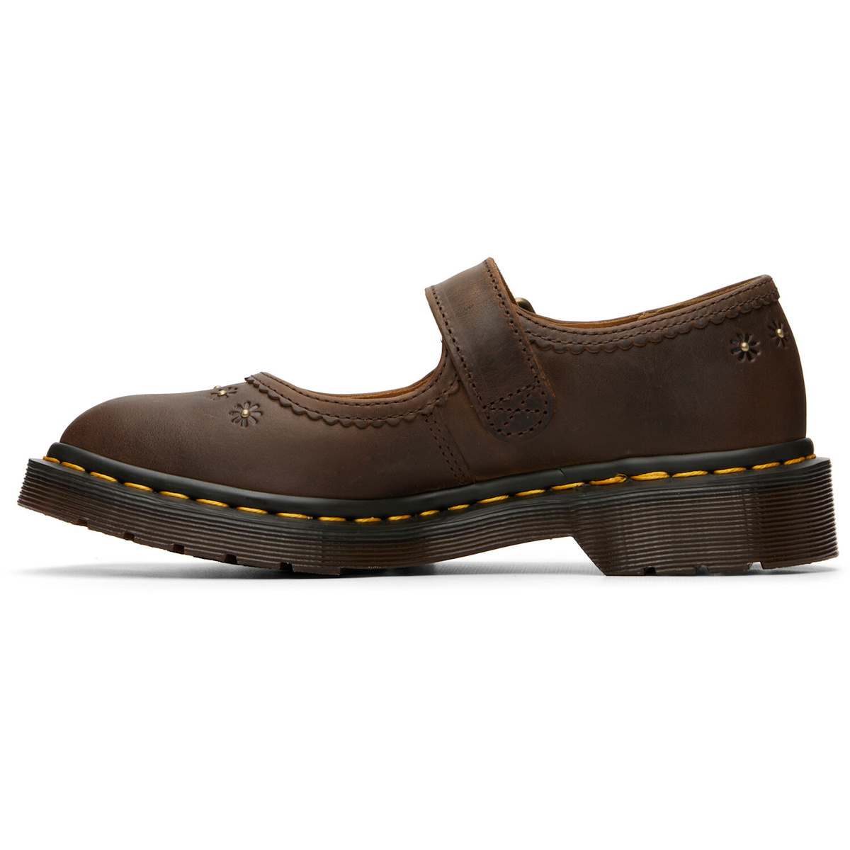 Dr. Martens Brown Mary Jane Flower Loafers