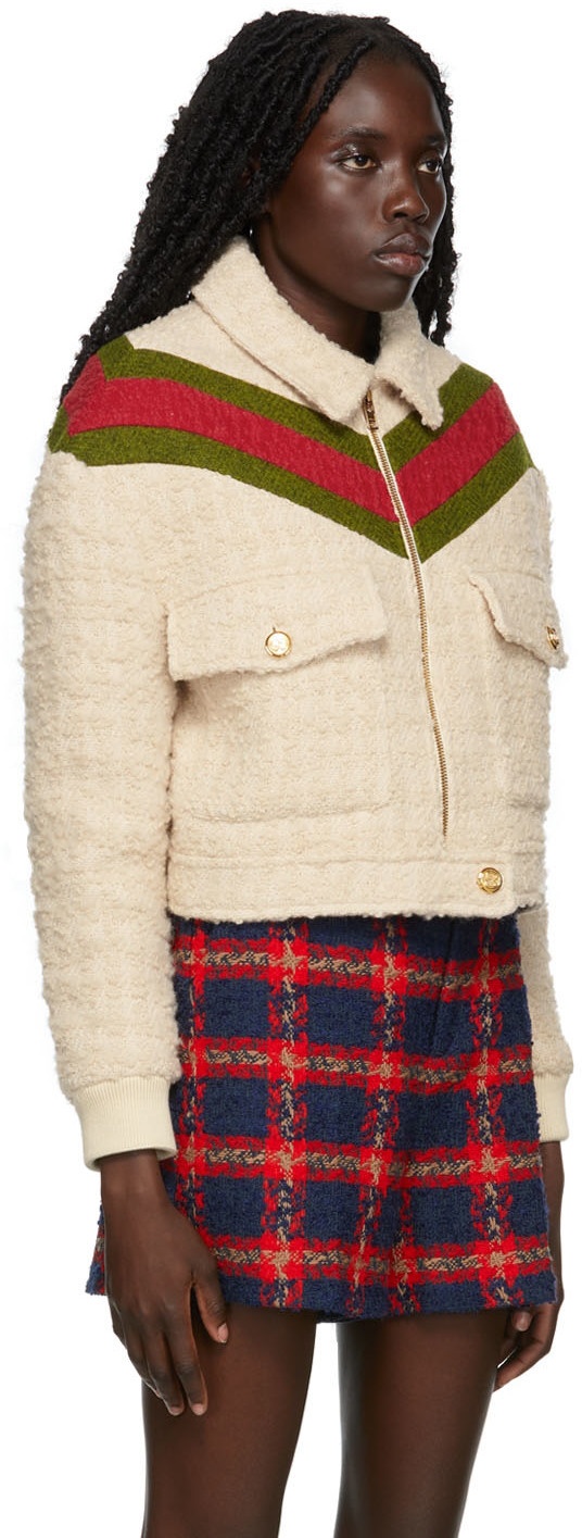 Gucci check tweed jacket with silk trim and skirt  Bal Harbour Shops