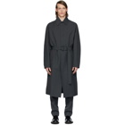 Bottega Veneta Grey Nylon Trench Coat