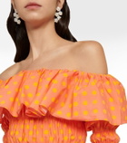Caroline Constas Lydia polka-dot off-shoulder top