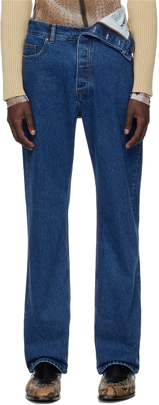 Photo: Y/Project Blue Asymmetric Waist Jeans