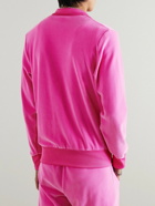 Palm Angels - Logo-Embroidered Cotton-Blend Velour Track Jacket - Pink