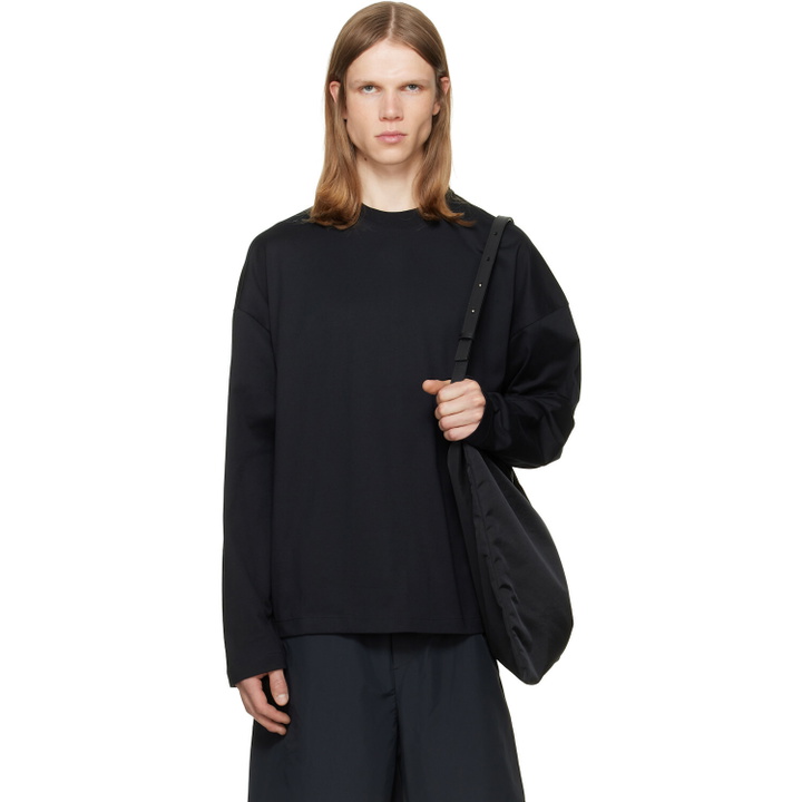 Photo: Jil Sander Black Cotton Crew-Neck T-shirt