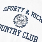 Sporty & Rich Varsity Crest Crew Sweat in White