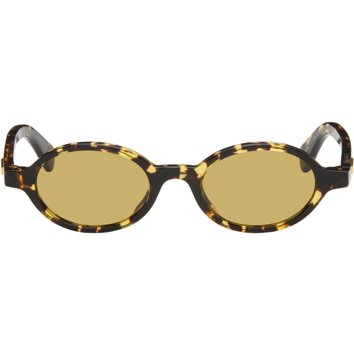 Photo: Bottega Veneta Black & Yellow Classic Oval Sunglasses